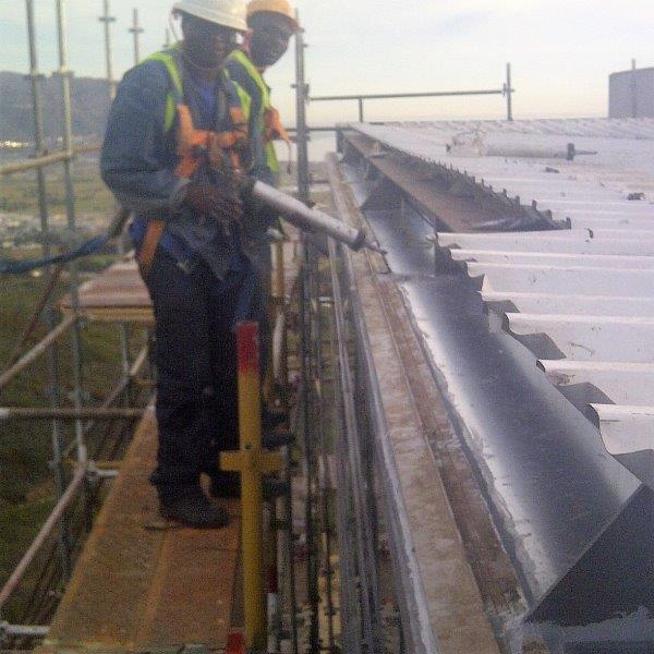 glass wall and roof joint sealing, roof
                  waterproofing & metal cladded flashing with
                  sealing